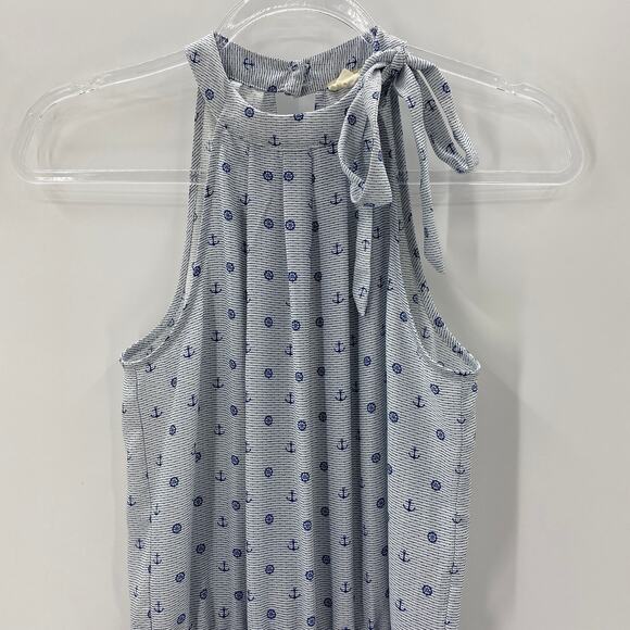 MAISON JULES Bicycle Print Sleeveless High Neck Romper Womens Size S Summer - Picture 3 of 10